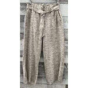 REWASH Bemore Beige Wide Leg LINEN BLEND Pull On Pants Women's L (Fit 30x26)
